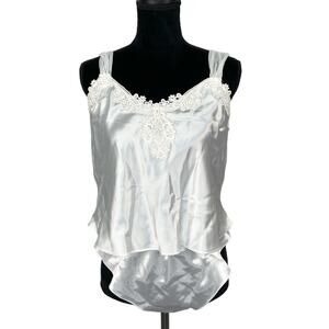 Vintage NWT White Silky 2 pc Lingerie Set - Women's Size L